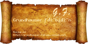 Grundhauser Fábián névjegykártya